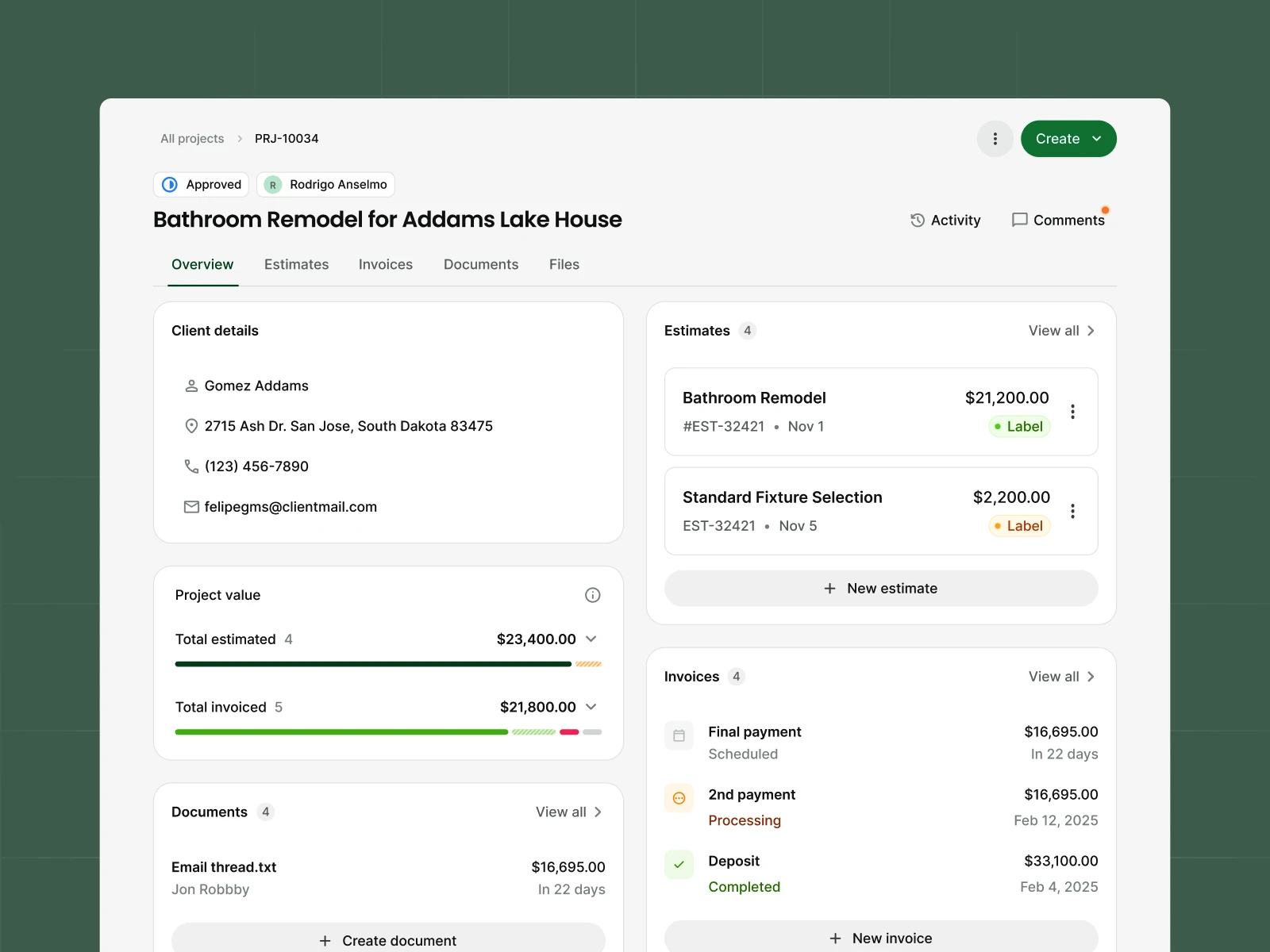 Dashboard screenshot